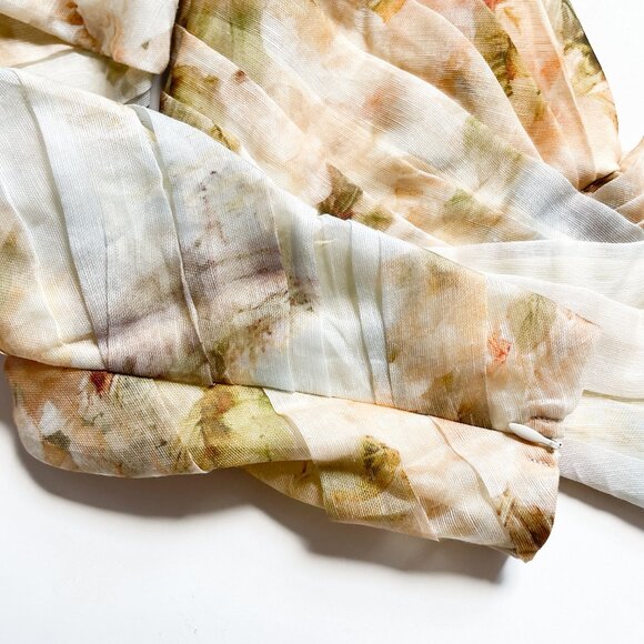 Zimmermann Luminosity Floral Draped Bodice Top Ivory Garden Floral Size AU 1 US - Picture 5 of 13